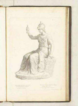 Statue antique de porphyre, representant une Minerue, haulte de cinq pieds. au palais des Thuilleries.