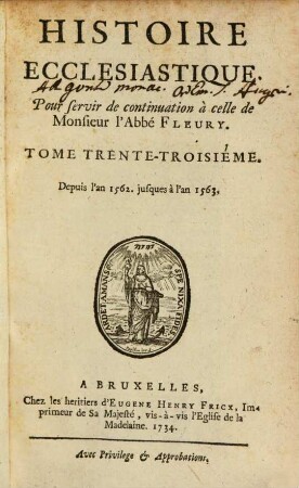 Histoire Ecclesiastique, 33. Depuis l'an 1562. jusqu'en 1563.