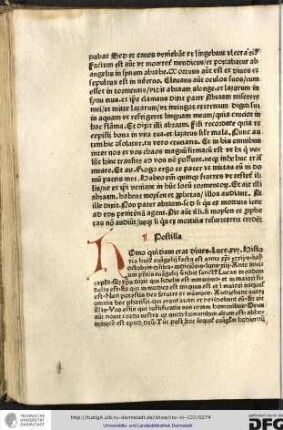 Postilla. Homo quidam... Ante initium presentis evangelii scribit sanctus Lucas in eodem capitulo quod Christus dixit qui fidelis est...