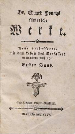 Dr. Eduard Youngs sämtliche Werke, 1