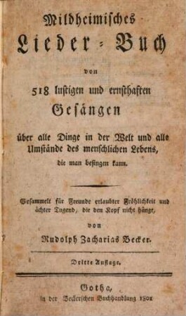Mildheimisches Liederbuch ...