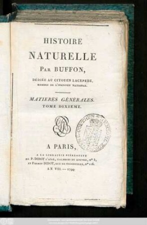 [1], T. 10: Histoire Naturelle
