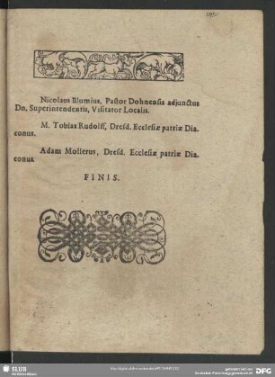 Nicolaus Bumius … M. Tobias Rudolff … Adam Mollerus …