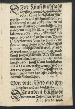 Von unterscheid und theylung der andern buchstaben.