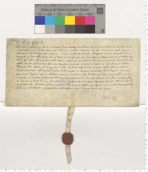 Dem Propste zu St. Johannis Joh. Knutzen präsentiert Hartwich Schomaker für eine Vikarie am Marienaltar zu St. Johannis den Paderborner Jacob Dithmari [lat].