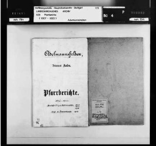 Adelmannsfelden mit Pommertsweiler: Pfarrberichte und Pfarrbeschreibungen