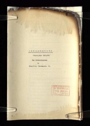 1925/26: Jahresbericht Schuljahr ... - 1925/26