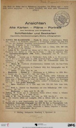 Ansichten: Alte Karten – Pläne – Porträts aus Hamburg und Umgebung (Nr. 1-586)