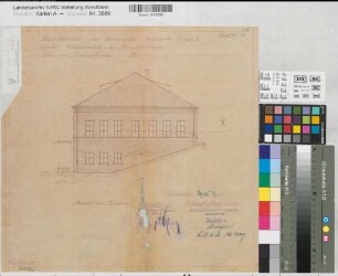Kleinenbremen (Porta Westfalica) Grube Wohlverwahrt Büro- und Kauengebäude Nordansicht 1937 1 : 100 37,5 x 39,5 Pause Dortmund-Hoerder Hüttenverein AG Bergämter Nr. 5056