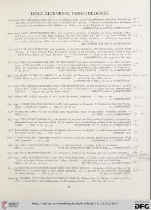 Holz, Elfenbein, Verschiedenes (Nr. 606-666)