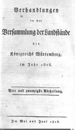 44: Ständeversammlung, Protokolle, 1816, Bd. 24