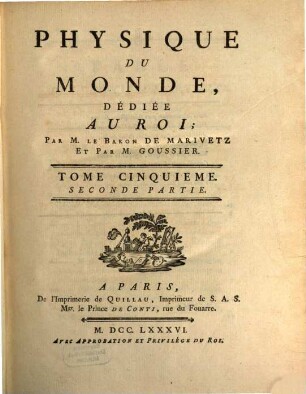 Physique Du Monde, Dédiée Au Roi, 5,2