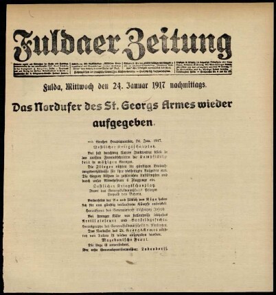 Ausgabe vom Mittwoch, den 24. Januar 1917.