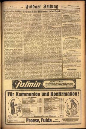 Zweite Ausgabe vom Freitag, den 01. April 1927.
