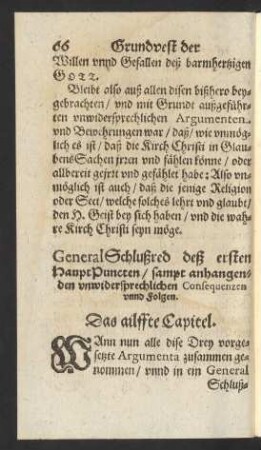 Generalschlußred deß ersten Hauptpuncten ... Das ailffte Capitel.