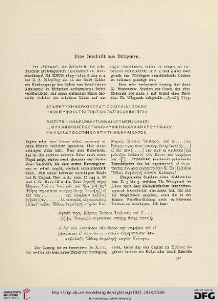 21/22.1922/24: Eine Inschrift aus Bithynien