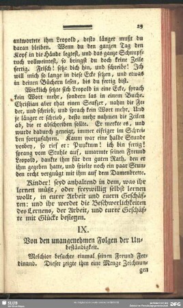IX. Von den unangenehmen Folgen der Unbeständigkeit