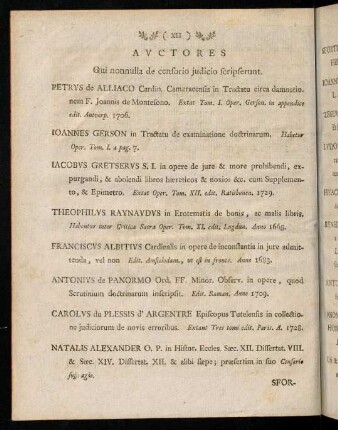XII-XIV, Avctores.