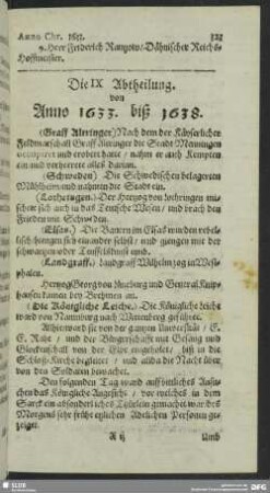 Die IX. Abtheilung. von Anno 1633. biß 1638