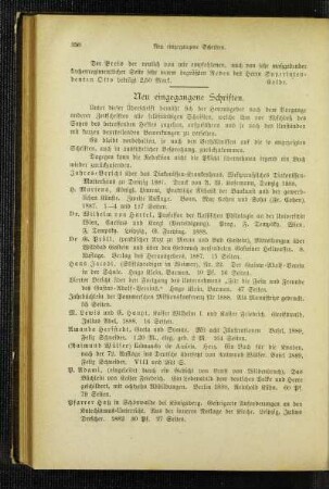 Neu eingegangene Schriften