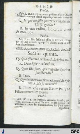 Sectio Quinta.