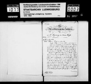 Gesuch des Kaufmanns Antonius Liedl (Lidl), geb. 22.02.1810 in Partenkirchen (Bayern), um Aufnahme in das württ. Staatsbürgerrecht zwecks bürgerlicher Aufnahme in Oeffingen und Eheschließung mit Maria Anna Simon von Partenkirchen