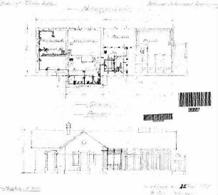 Kirchheim (Teck): Nebengebäude(Waschküche,Aborte,Magazin) GR EG,SN,Ansichten,FU,Elektr.Leitungen