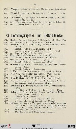Chromolitographien und Oelfarbdrucke (Nr. 1774-1814)