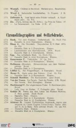 Chromolitographien und Oelfarbdrucke (Nr. 1774-1814)
