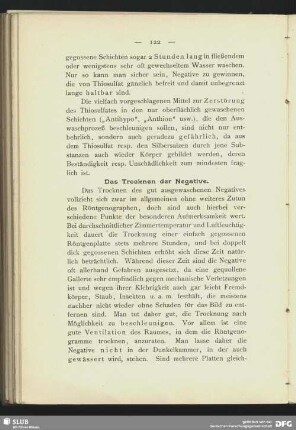 Das Trocknen der Negative