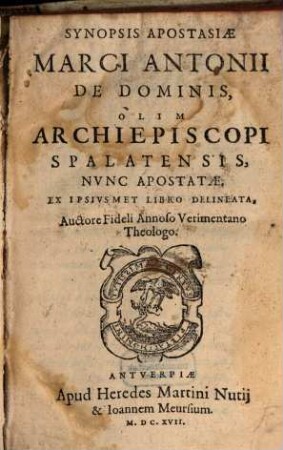 Synopsis Apostasiae Marci Antonii de Dominis