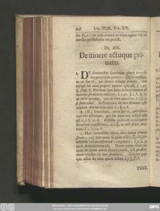 Tit. XIX. De itinere actuque privato.