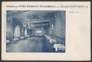 Ansichtskarte Festsaal, Kommandantenstraße