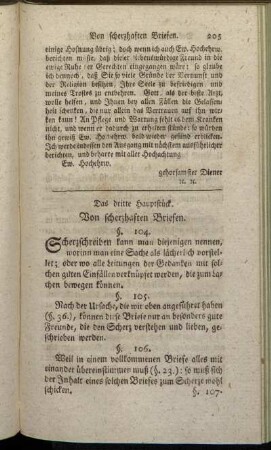 Das dritte Hauptstück. Von scherzhaften Briefen.