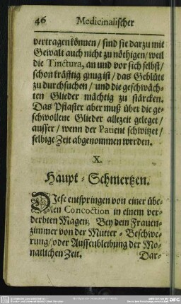 X. Haupt-Schmertzen