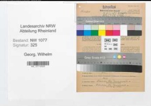 Entnazifizierung Wilhelm Georg , geb. 16.12.1919 (Bahnpolizist)