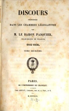 Discours prononcés dans les Chambres législatives : 1814 - 1836, 2