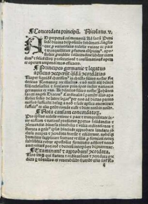 Concordata principum. Nicolaus. v.