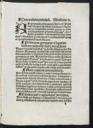 Concordata principum. Nicolaus. v.