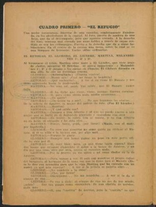 Cuadro primero - "El refugío"
