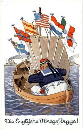 Kriegspostkarte Nr. 47: Die Englische Kriegsflagge!