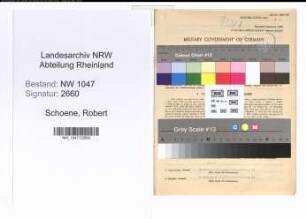 Entnazifizierung Robert Schoene , geb. 27.02.1905 (Angestellter)