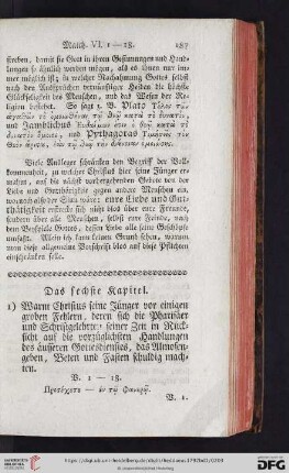 Das sechste Kapitel
