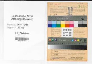 Entnazifizierung Christine Lill , geb. 07.10.1894 (Postsekretaerin)