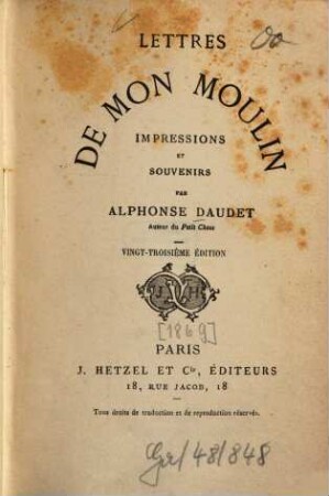 Lettres de mon moulin : impressions et souvenirs