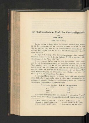 Die elektromotorische Kraft der Chlorknallgaskette.
