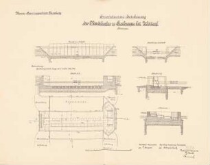 Wehr- und Schleusenanlage, Wittorf: Nadelwehr und Fischwege: Ansichten, Grundrisse, Schnitte 1:100