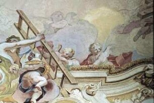 Engelschöre und die vier Erdteile in Verehrung Christi