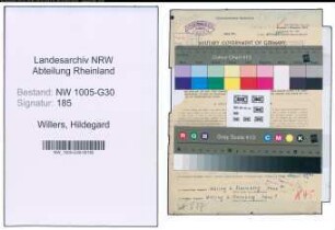 Entnazifizierung Hildegard Willers , geb. 10.11.1902 ()