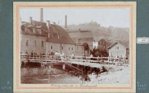 Die Rittergutsbrücke in Potschappel (Freital) nach dem Hochwasser am 30./31. Juli 1897